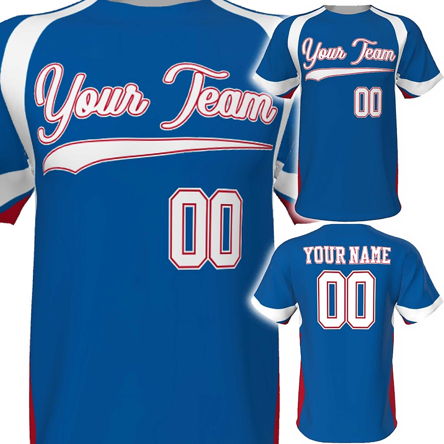 Custom 3-Color Wave Baseball Jersey: Personalized Team Sport Shirt