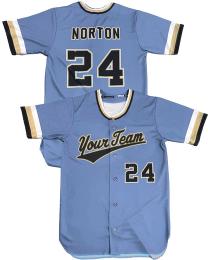 Custom Sublimated Baseball Jersey: Brook Design, Team Logo, Names & Numbers