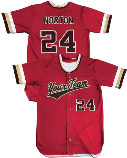 Custom Sublimated Baseball Jersey: Brook Design, Team Logo, Names & Numbers