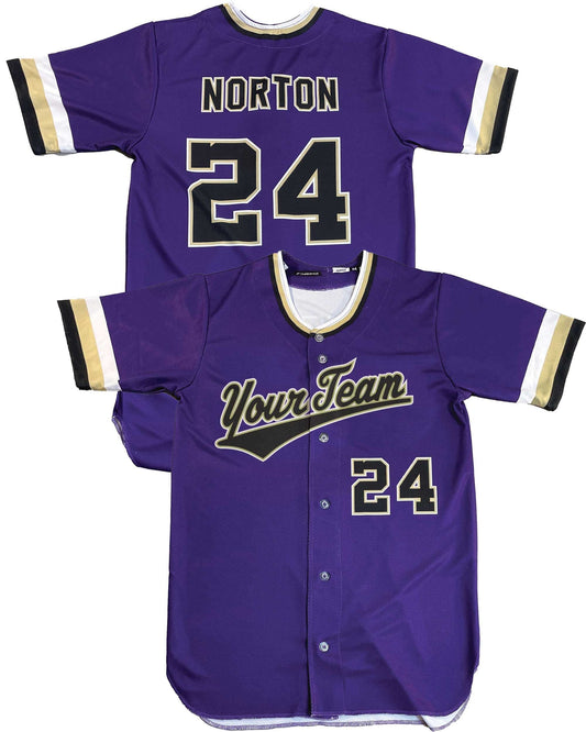 Custom Sublimated Baseball Jersey: Brook Design, Team Logo, Names & Numbers