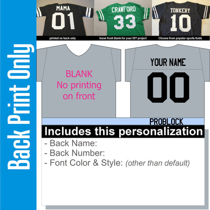 Women's custom football long sleeve t-shirt, Choose your design and budget. Comfortably Soft, casual fit, Football Design, Names and Numbers