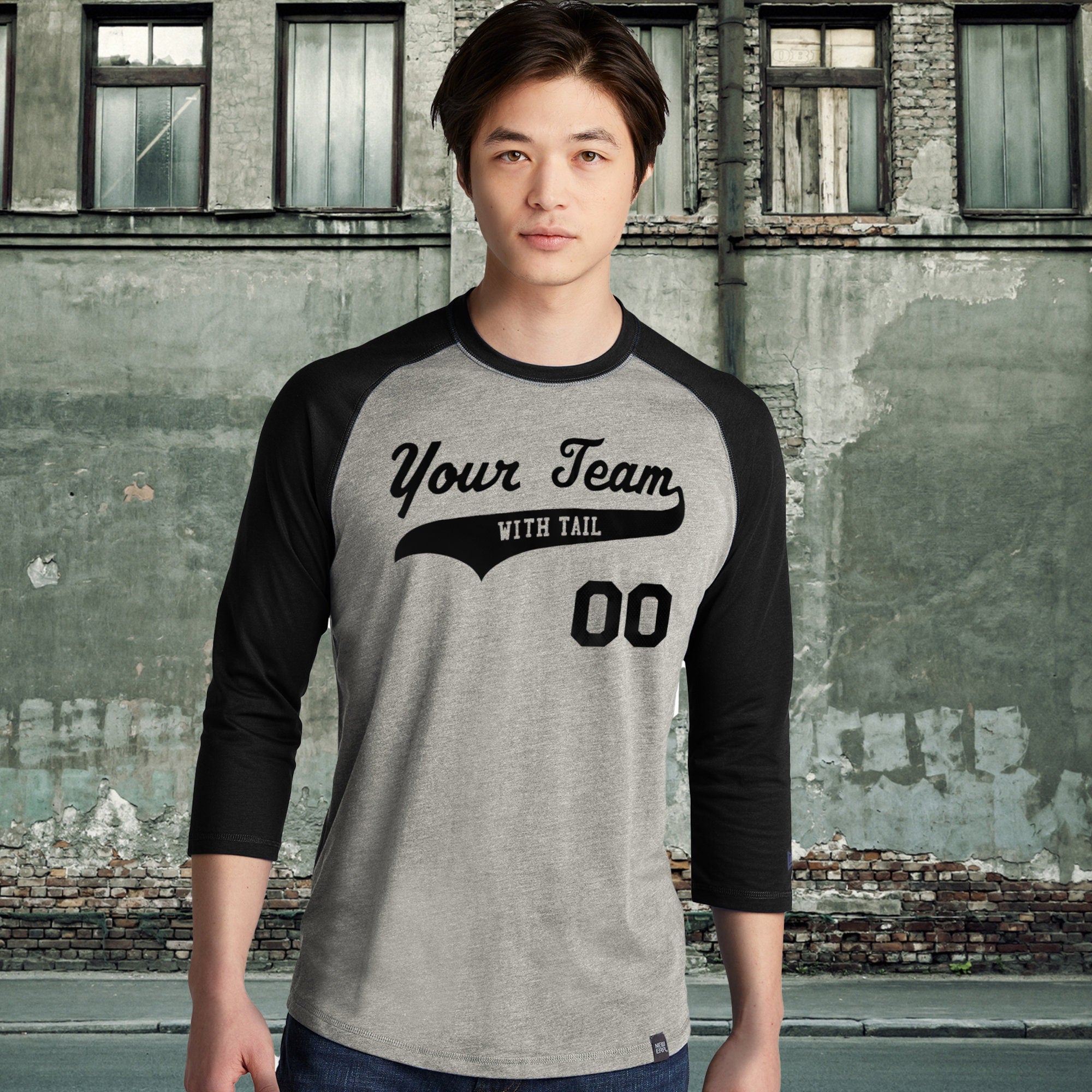 Personalized Baseball Raglan Color Block Tee Cotton Poly blend, Custom ...