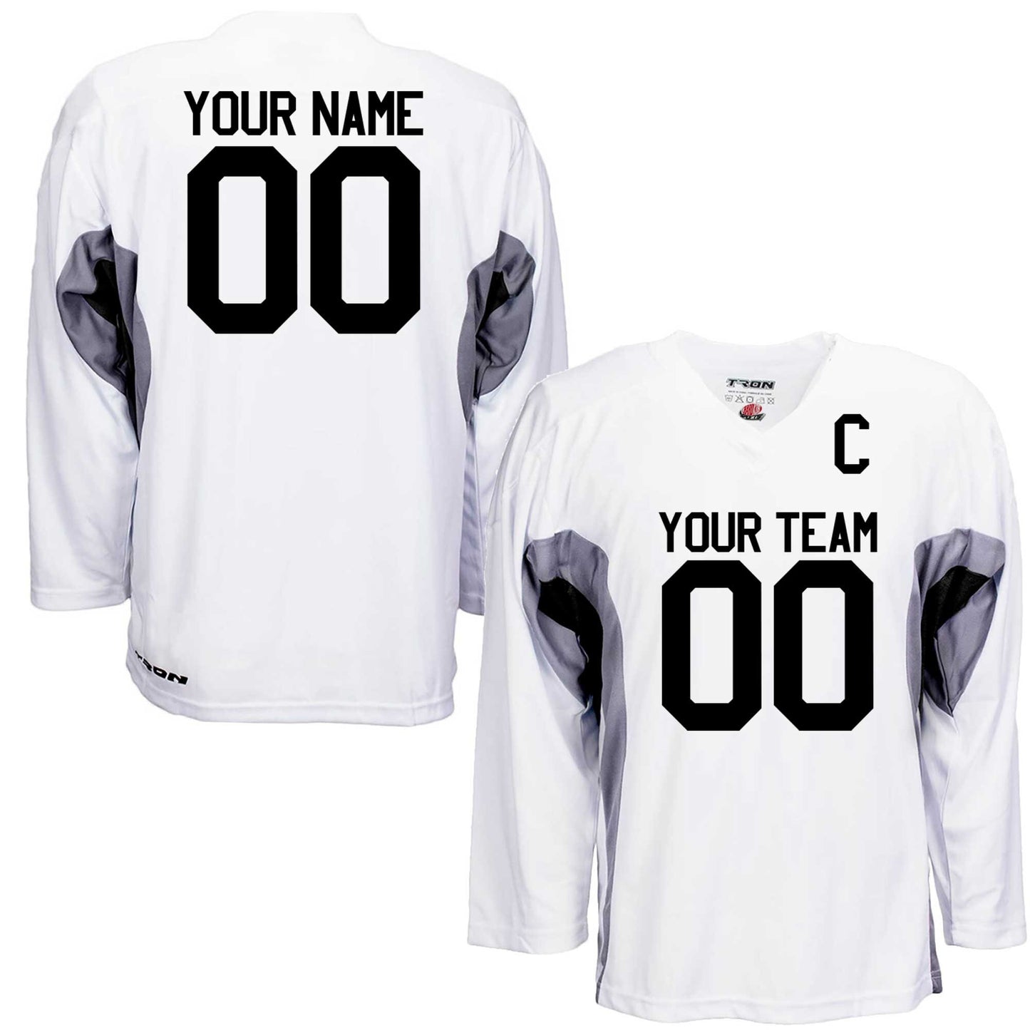 Custom Hockey Jersey Black and White Personalized with Your Team, Your Player Name and Player Numbers