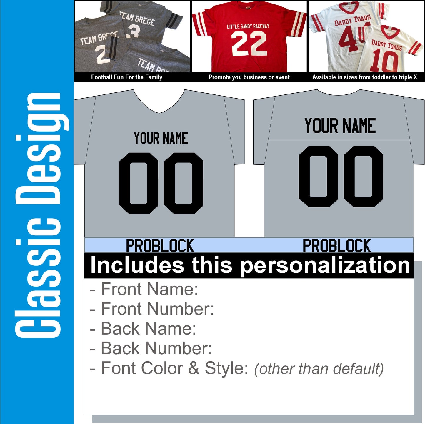 Men's custom football long sleeve t-shirt, Choose your design and budget. Comfortably Soft, casual fit, Football Design, Names and Numbers