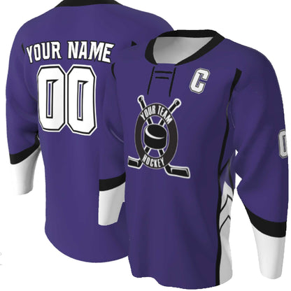 Custom Lace-Up Hockey Jersey: Sublimated Team Design, Name & Numbers