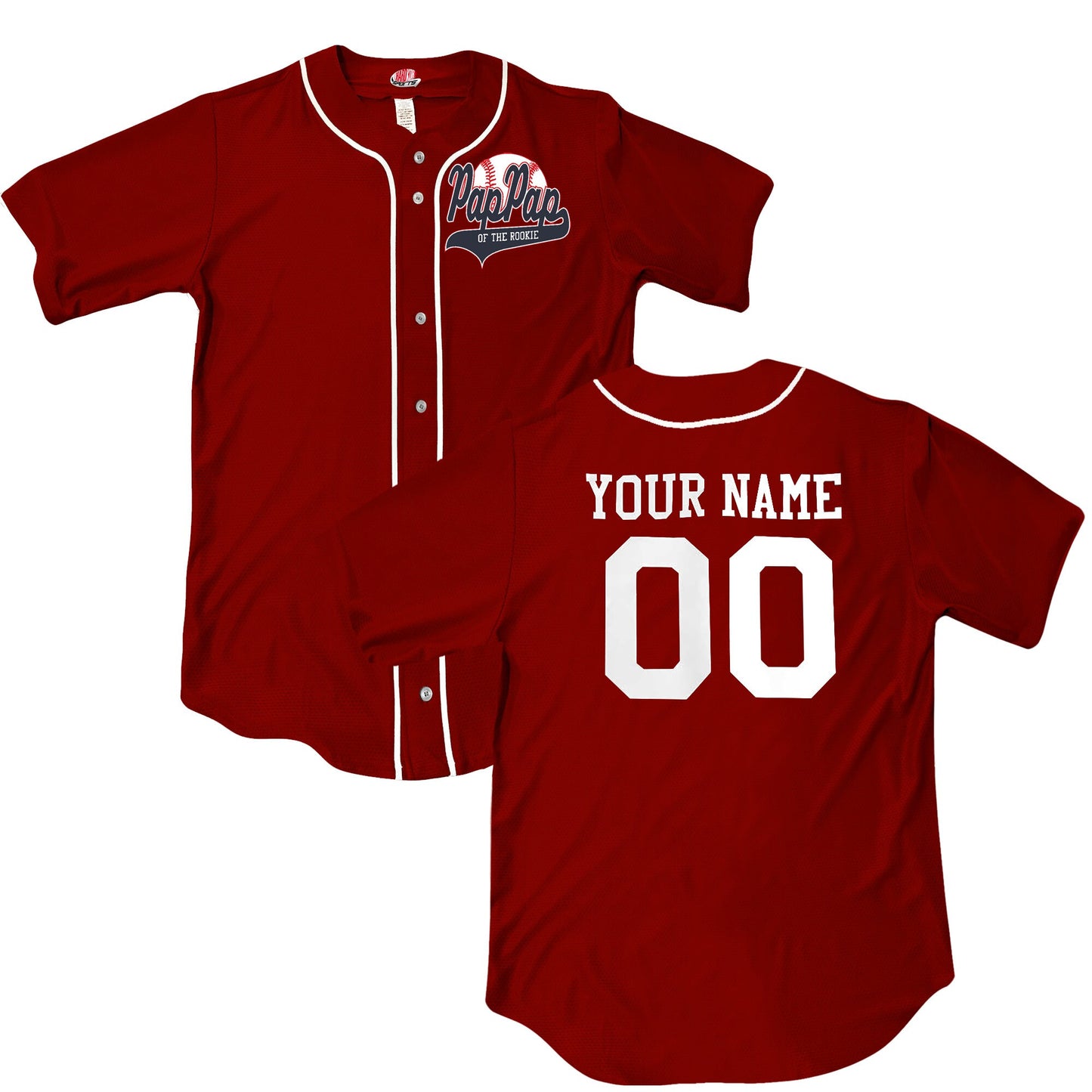 Mom of the Rookie, Button Up Real Baseball Jersey, Authentic pro style, Any Family Member, Dad, Sister, Brother, Your Name Number on back