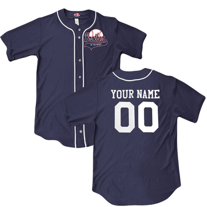 Mom of the Rookie, Button Up Real Baseball Jersey, Authentic pro style, Any Family Member, Dad, Sister, Brother, Your Name Number on back