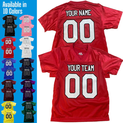 Black Replica Football Jersey, Sparkling Glitter Vinyl Lettering, Silver or Gold Glitter, add Choice of Color Outlines for Extra Pop