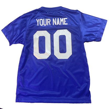 Royal Blue Custom Football Jersey, customized with Names and Numbers 1 Color, 2 Color, Football Art or Sleeve Numbers, 18 Vinyl Print Colors