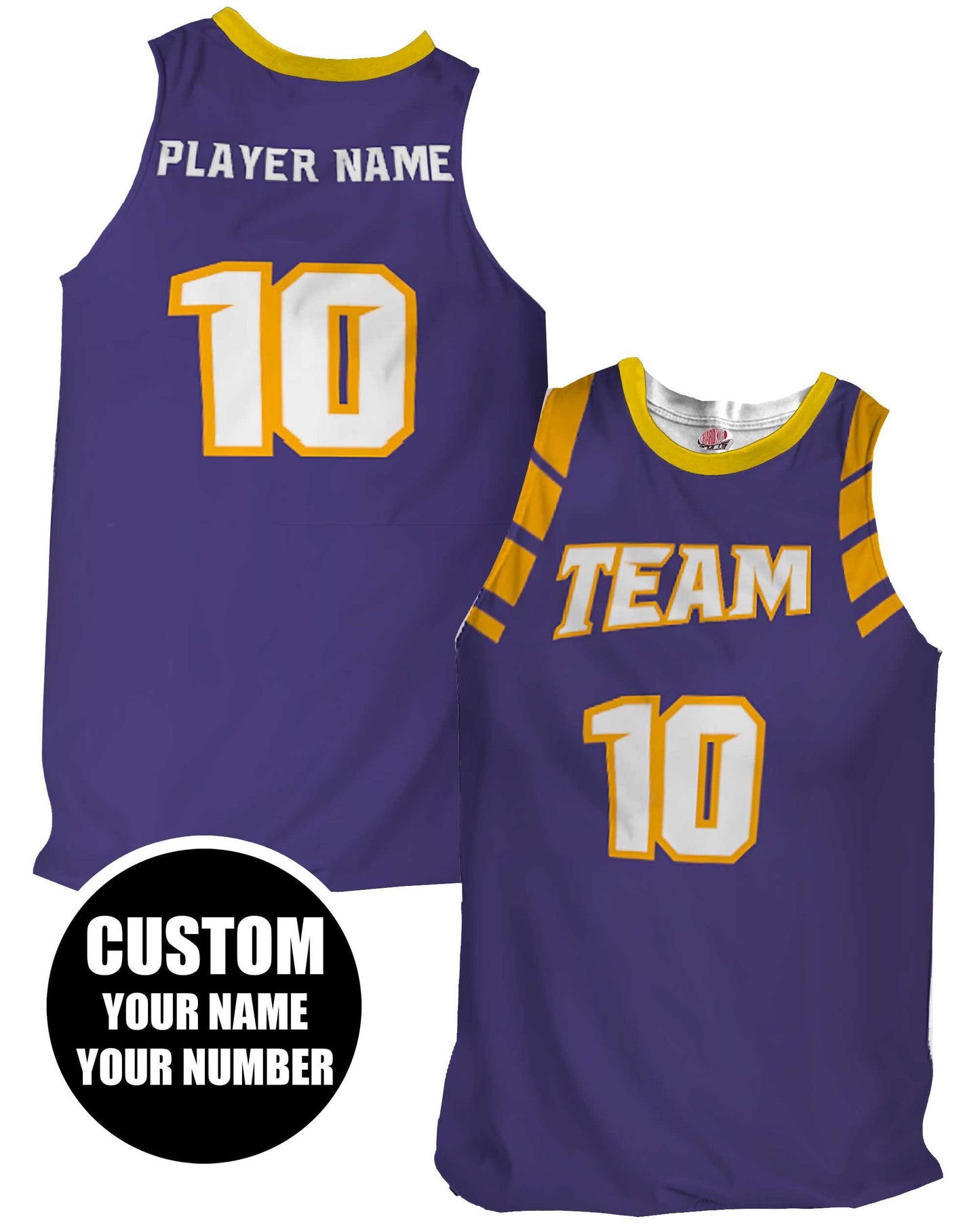 Custom Basketball Jersey: Purple, White & Gold, Personalized Team Uniform