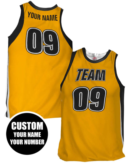 Custom Gold Basketball Jersey: Personalized Team Uniform