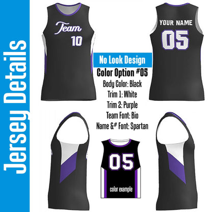 Custom Black Basketball Jersey: Elegant Script Font, Bold Names & Numbers
