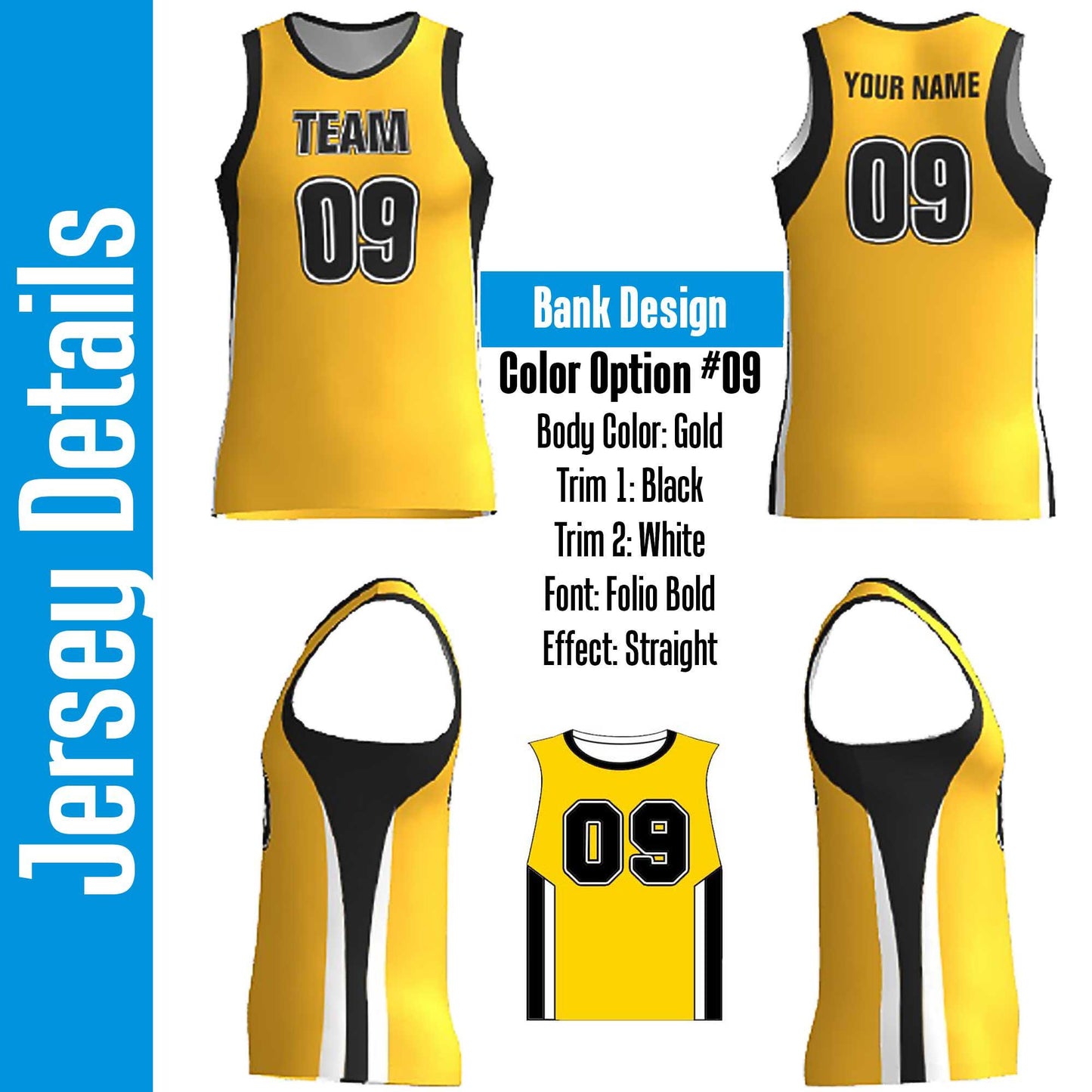 Custom Gold Basketball Jersey: Personalized Team Uniform