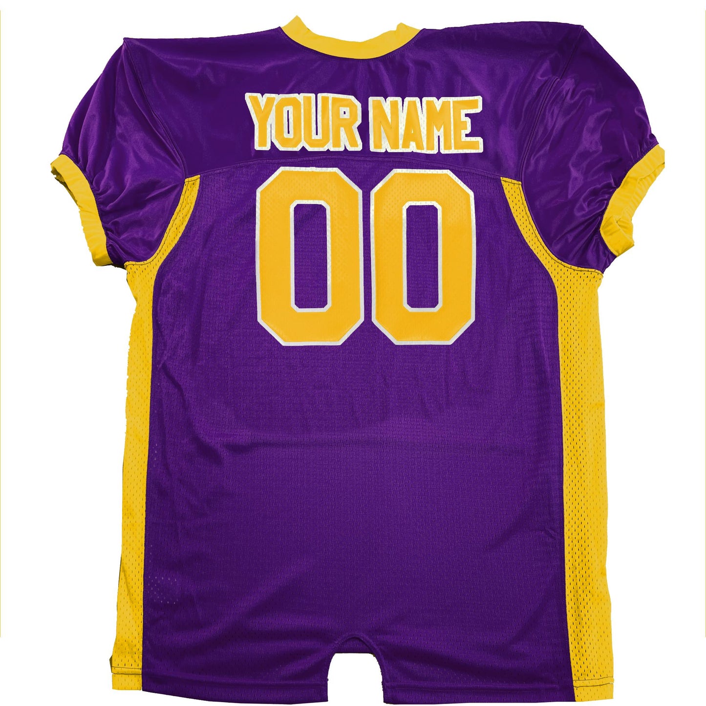 Blitz Pro Style fitted Purple and Gold Football Jersey, Classic Vinyl, Customized Names and Numbers, Authentic School Team Uniform, Durable