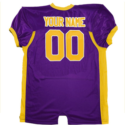 Blitz Pro Style fitted Purple and Gold Football Jersey, Classic Vinyl, Customized Names and Numbers, Authentic School Team Uniform, Durable