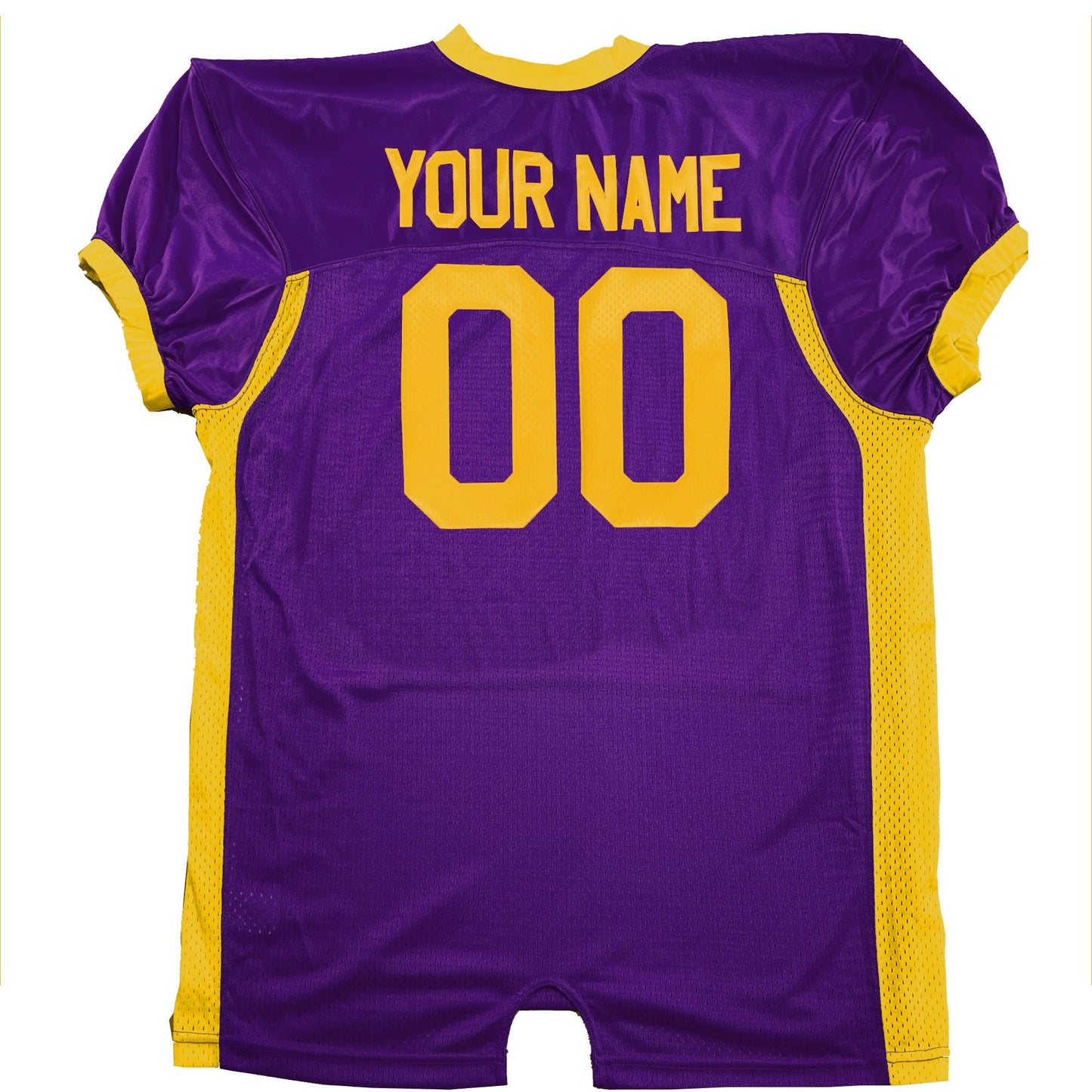 Blitz Pro Style fitted Purple and Gold Football Jersey, Classic Vinyl, Customized Names and Numbers, Authentic School Team Uniform, Durable