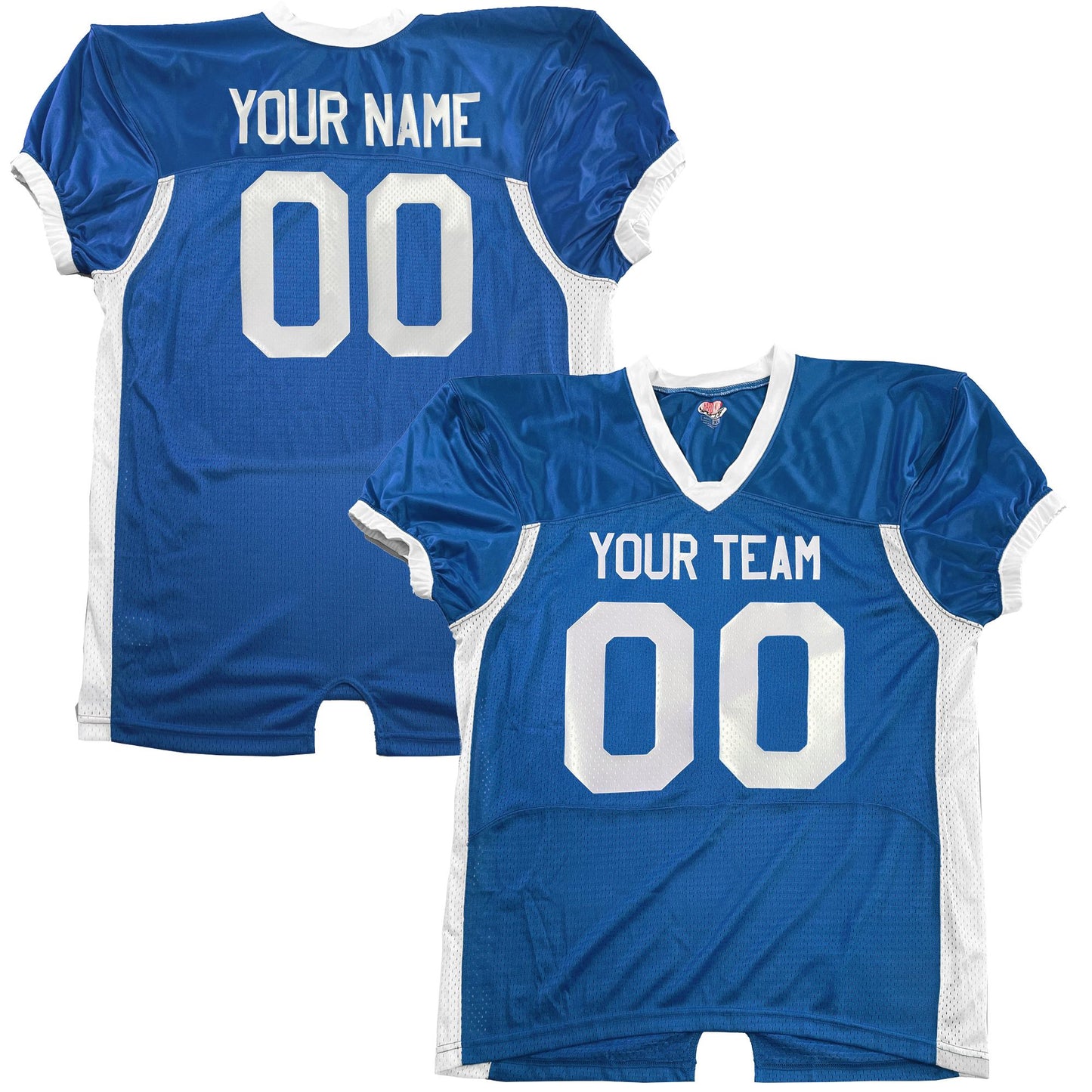 American Football Pro Fit Game Jersey, Red White Blue, Professional Fit Custom College, High School, Patriotic, Stretch Mesh, Dazzle Spandex