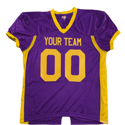 Blitz Pro Style fitted Purple and Gold Football Jersey, Classic Vinyl, Customized Names and Numbers, Authentic School Team Uniform, Durable