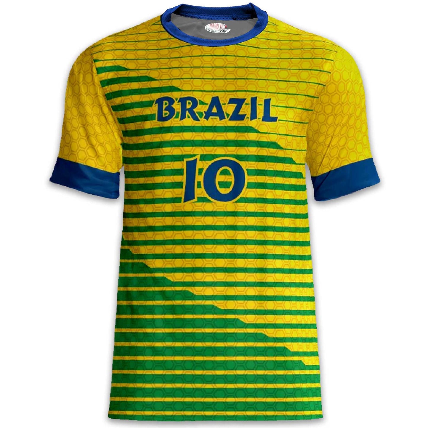 Custom Brazil Soccer Jersey – Yellow Green Blue Edition – Pro Look – Personalized Name and Number