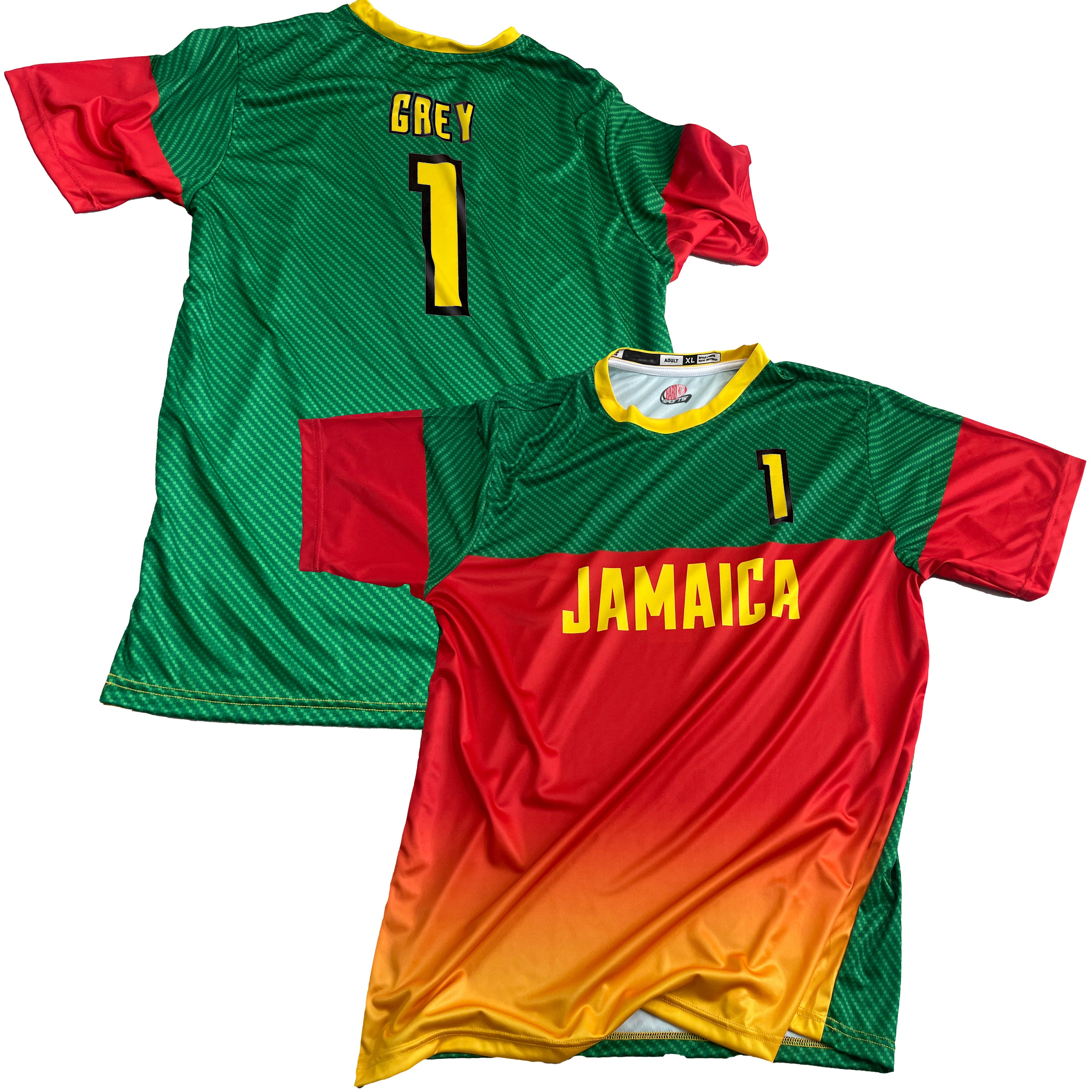 Custom Jamaica Soccer Jersey – Red Gold Green Edition – Pro Look – Personalized Name and Number