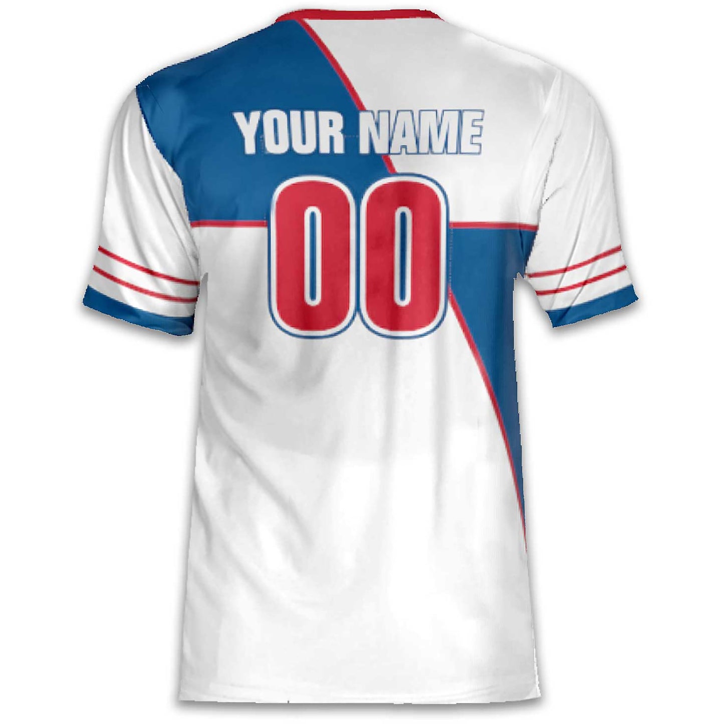 Custom USA Soccer Jersey – White Royal Red Edition – Pro Look – Personalized Name and Number