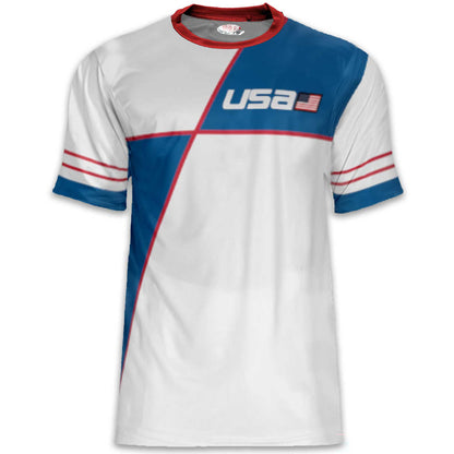 Custom USA Soccer Jersey – White Royal Red Edition – Pro Look – Personalized Name and Number
