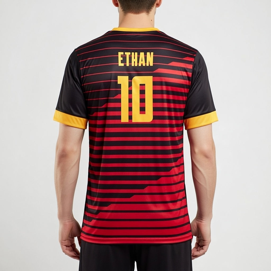 Custom Germany Soccer Jersey – Black Gold Red Edition, Pro Look & Personalized Name/Number