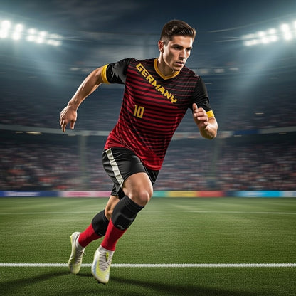 Custom Germany Soccer Jersey – Black Gold Red Edition, Pro Look & Personalized Name/Number