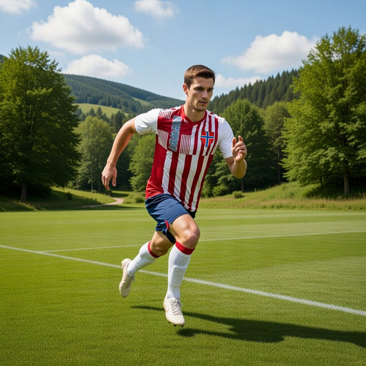 Custom Norway Soccer Jersey – Red White Blue Edition – Pro Look – Personalized Name and Number