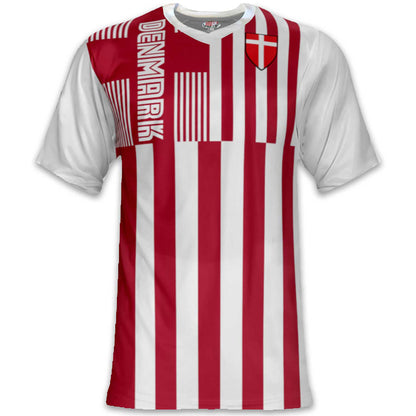 Custom Denmark Soccer Jersey – Red White Edition – Pro Look – Personalized Name and Number