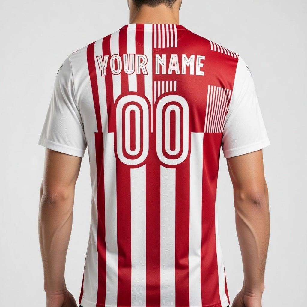 Custom Denmark Soccer Jersey – Red White Edition – Pro Look – Personalized Name and Number