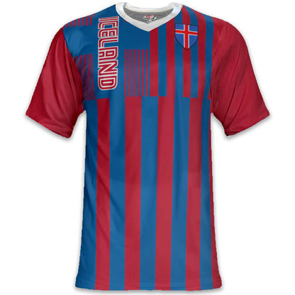 Custom Iceland Soccer Jersey – Red Royal White Edition – Pro Look – Personalized Name and Number
