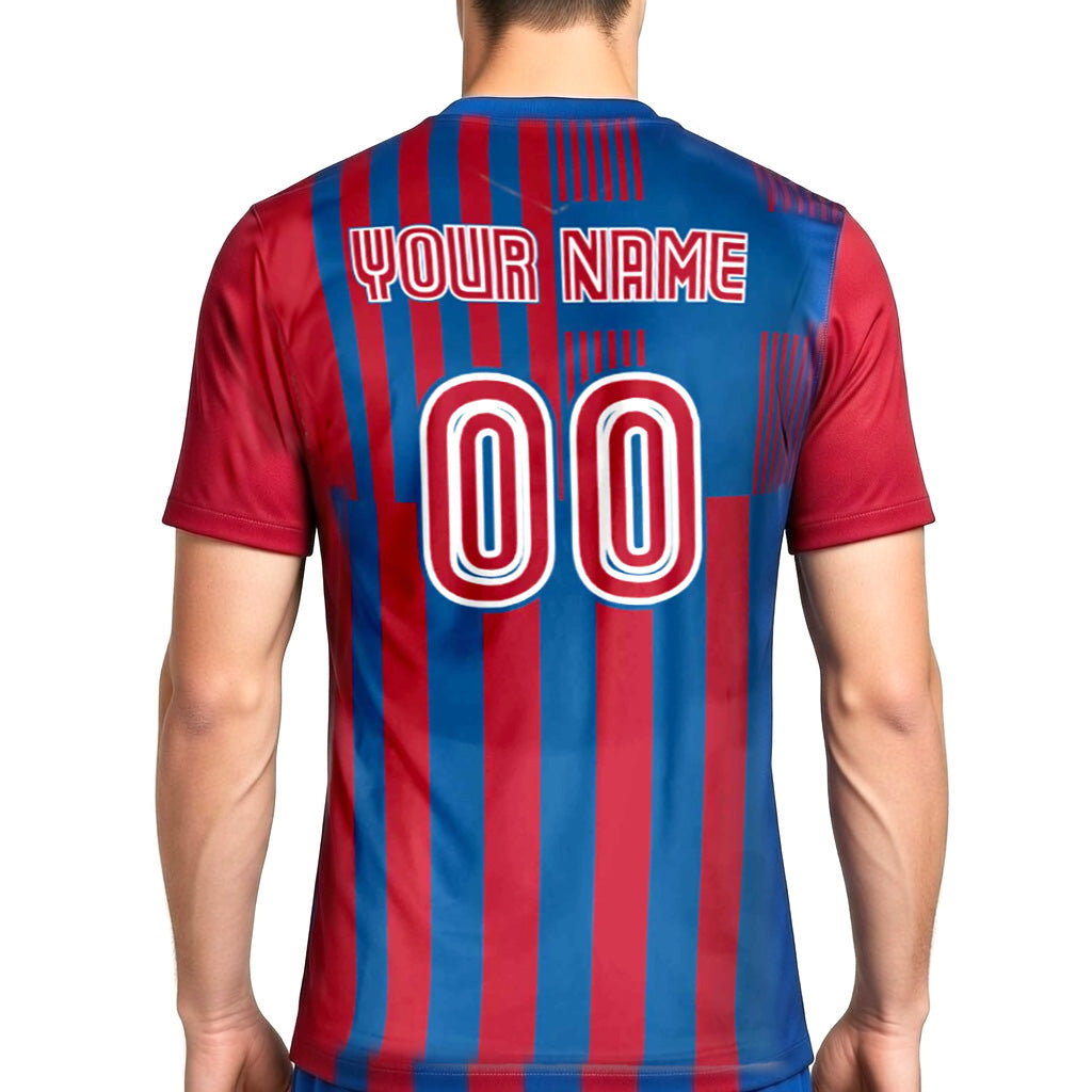 Custom Iceland Soccer Jersey – Red Royal White Edition – Pro Look – Personalized Name and Number