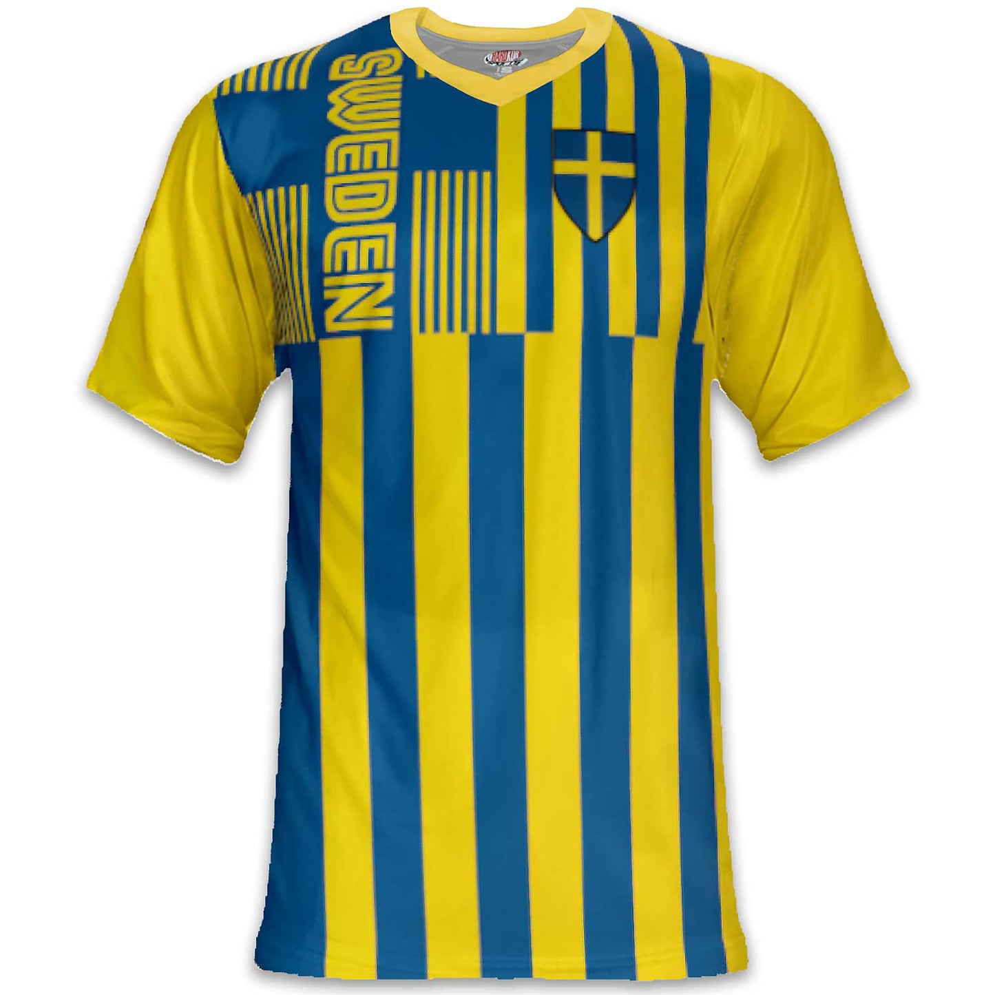 Custom Sweden Soccer Jersey – Yellow Royal Edition – Pro Look – Personalized Name and Number