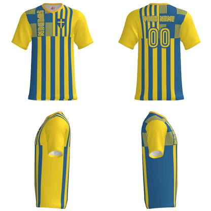 Custom Sweden Soccer Jersey – Yellow Royal Edition – Pro Look – Personalized Name and Number