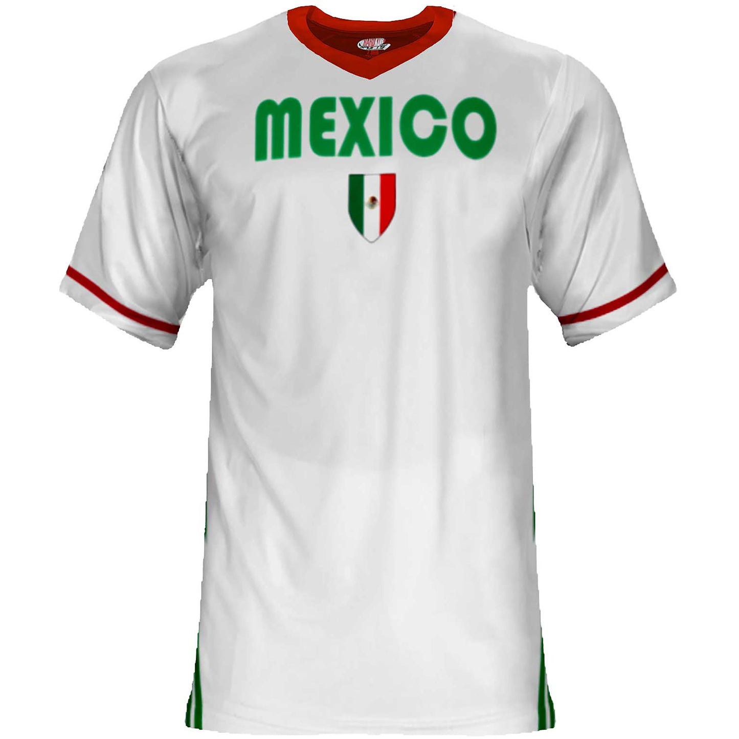 Custom Mexico Soccer Jersey – White Kelly Red Edition – Pro Look – Personalized Name and Number