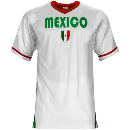 Custom Mexico Soccer Jersey – White Kelly Red Edition – Pro Look – Personalized Name and Number