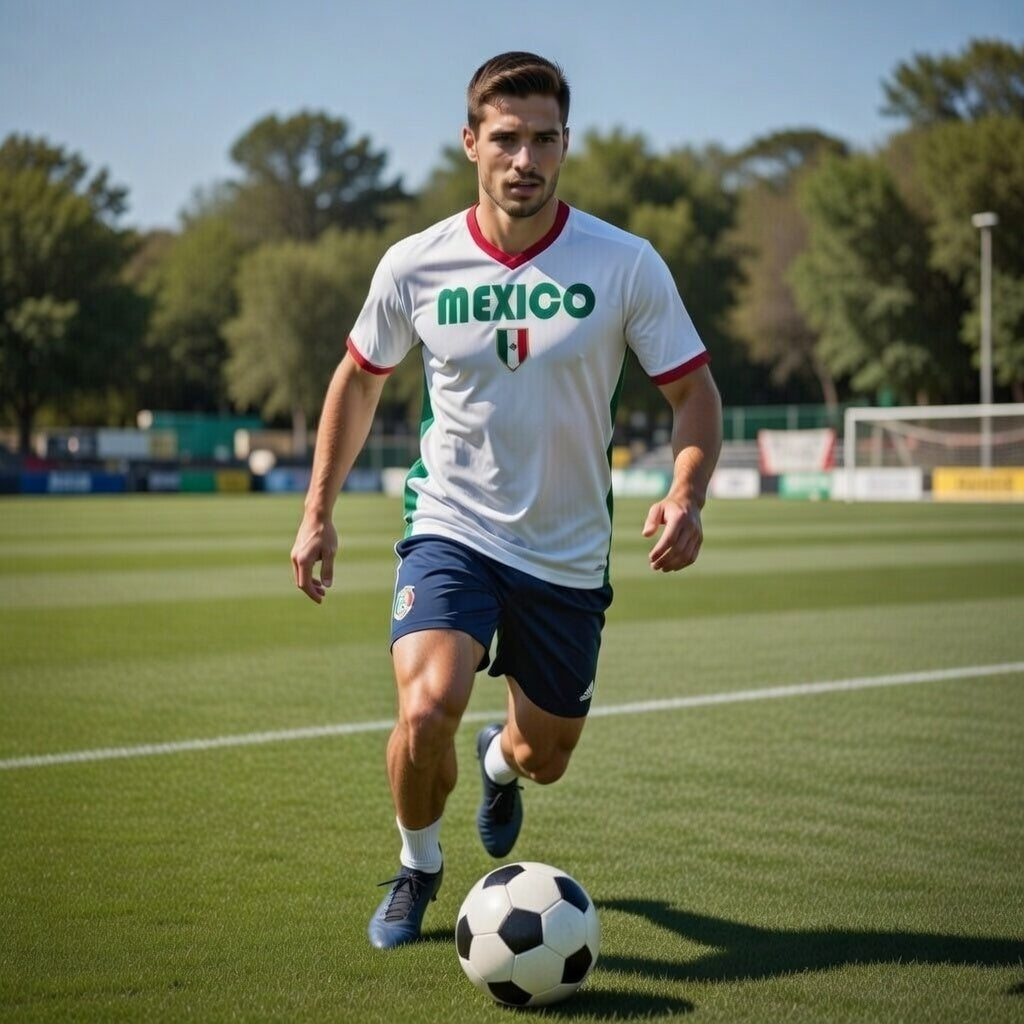 Custom Mexico Soccer Jersey – White Kelly Red Edition – Pro Look – Personalized Name and Number