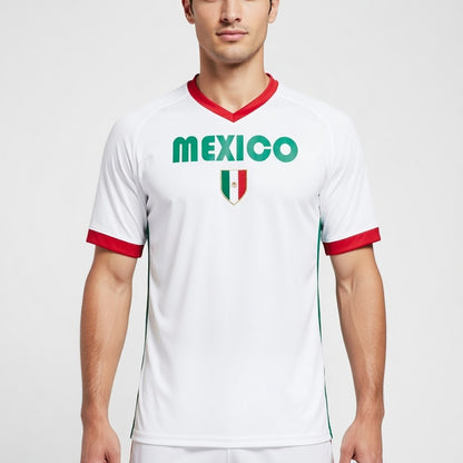 Custom Mexico Soccer Jersey – White Kelly Red Edition – Pro Look – Personalized Name and Number