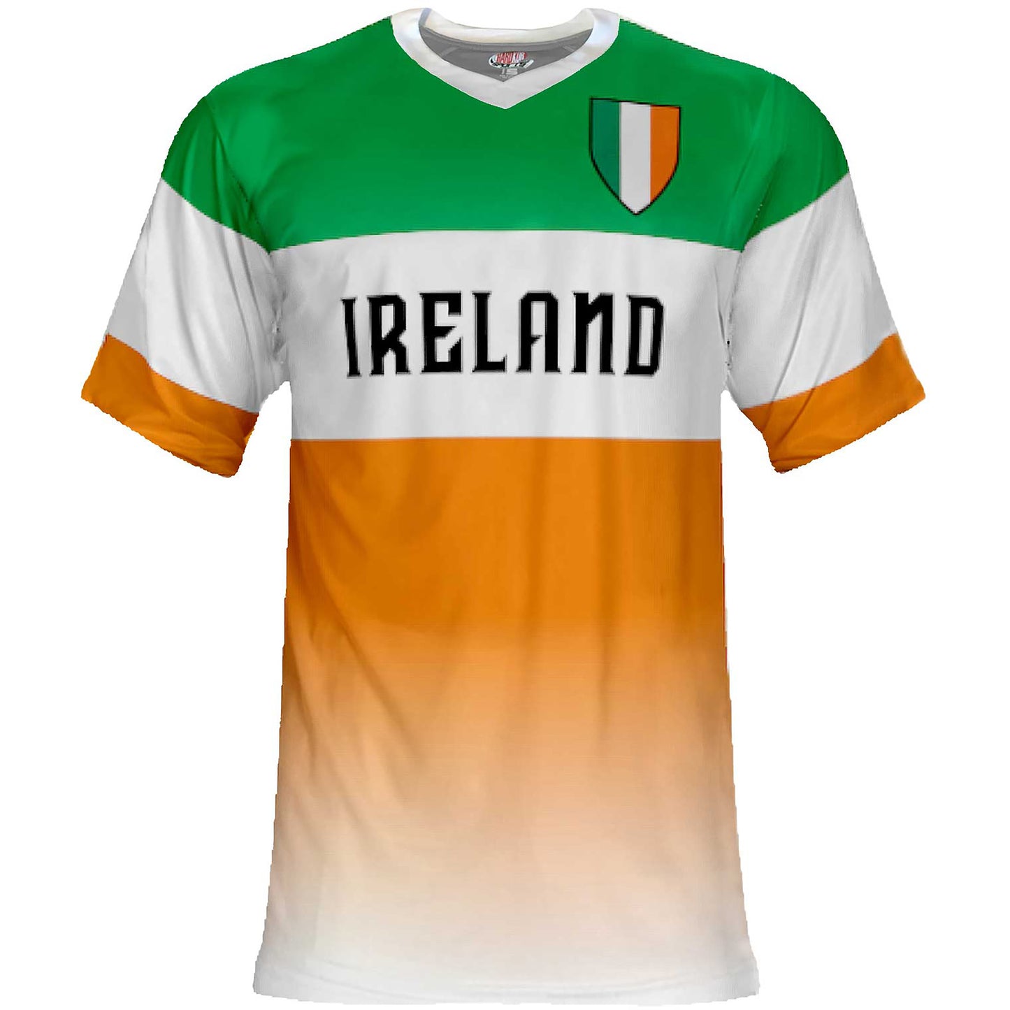 Custom Ireland Soccer Jersey – Kelly White Orange Edition – Pro Look – Personalized Name and Number