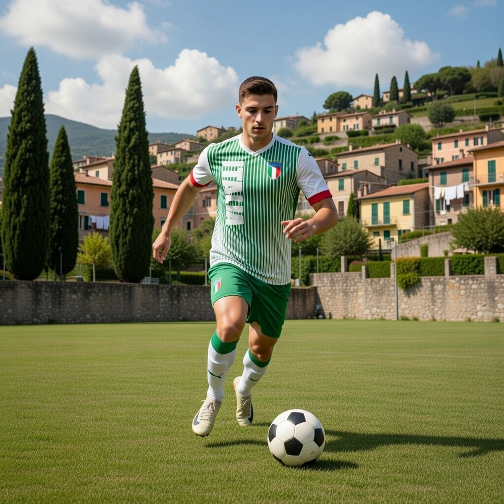 Custom Italy Soccer Jersey – Green White Red Edition – Pro Look – Personalized Name and Number