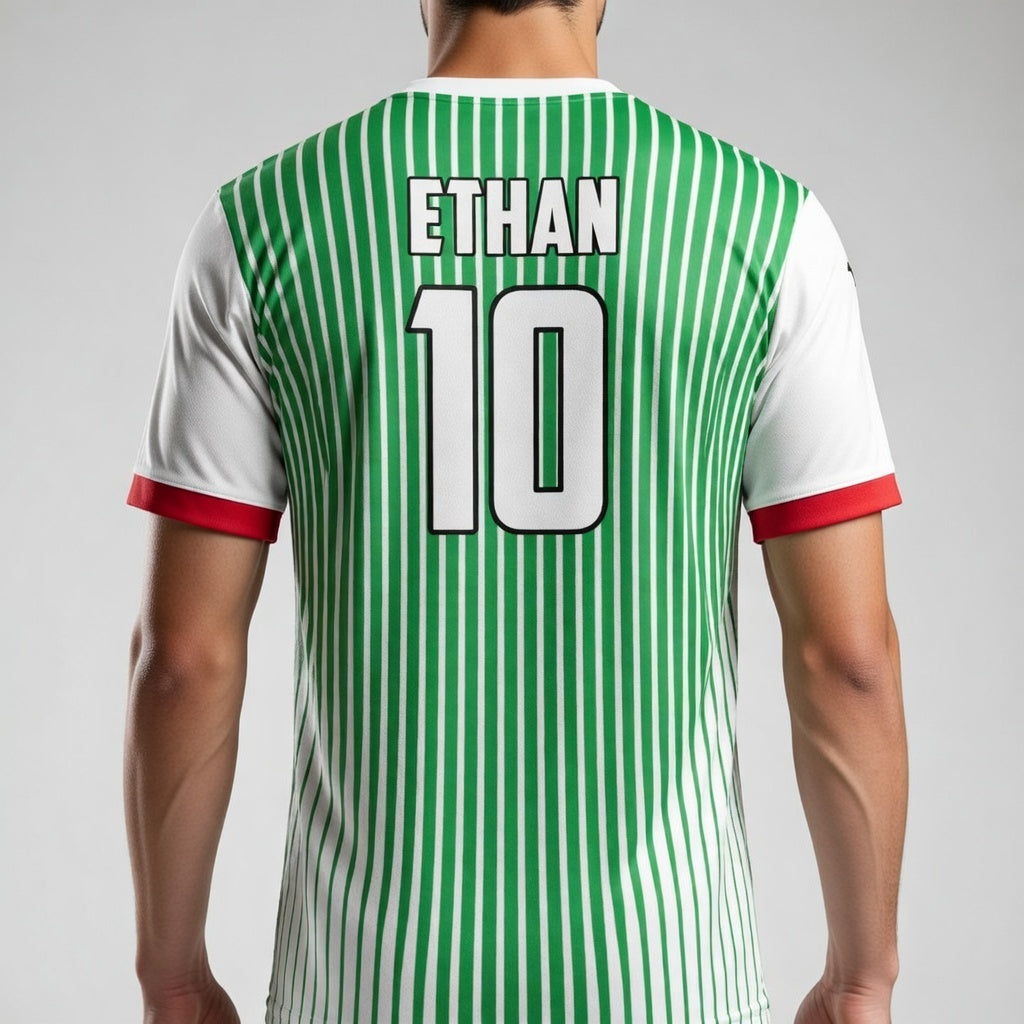 Custom Italy Soccer Jersey – Green White Red Edition – Pro Look – Personalized Name and Number