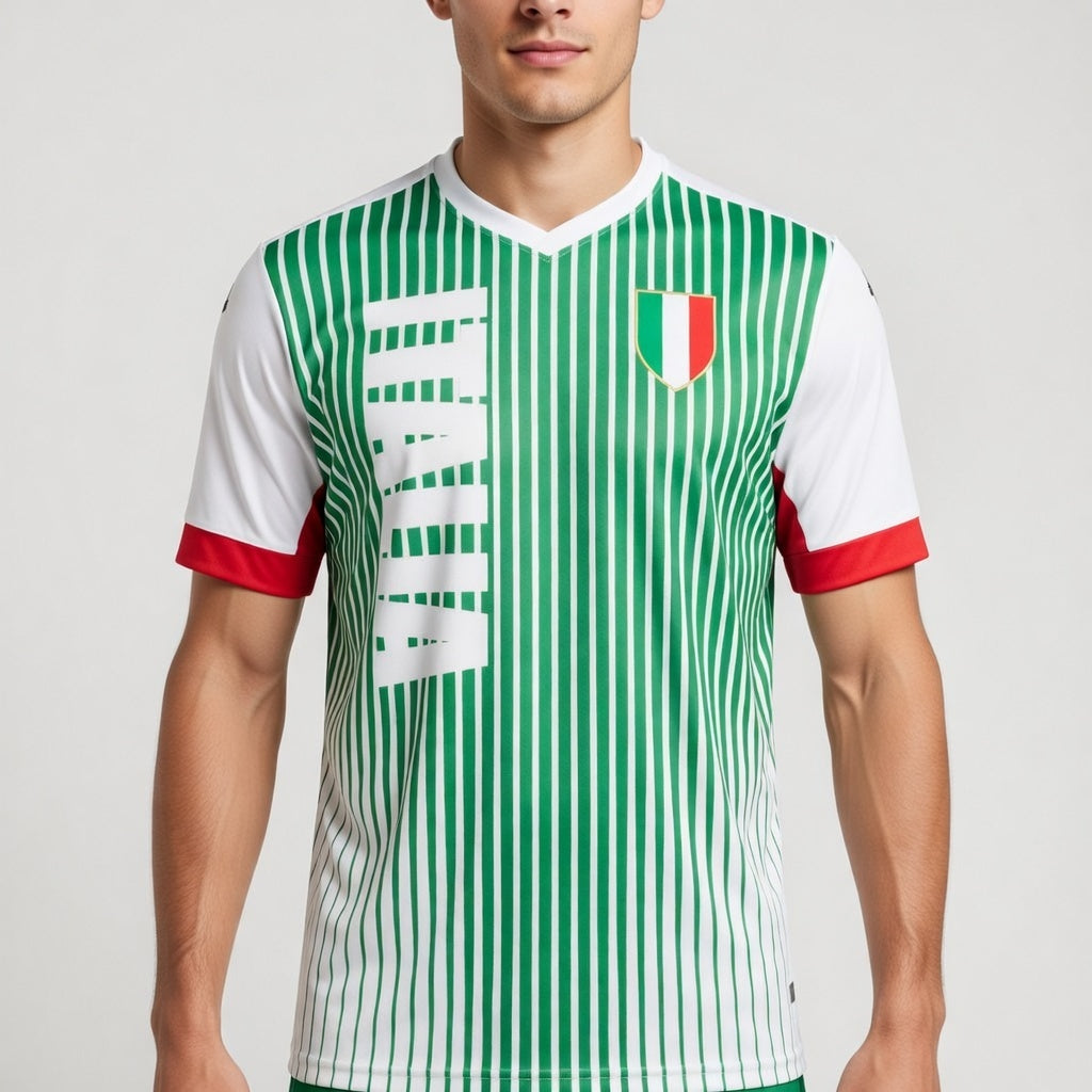 Custom Italy Soccer Jersey – Green White Red Edition – Pro Look – Personalized Name and Number