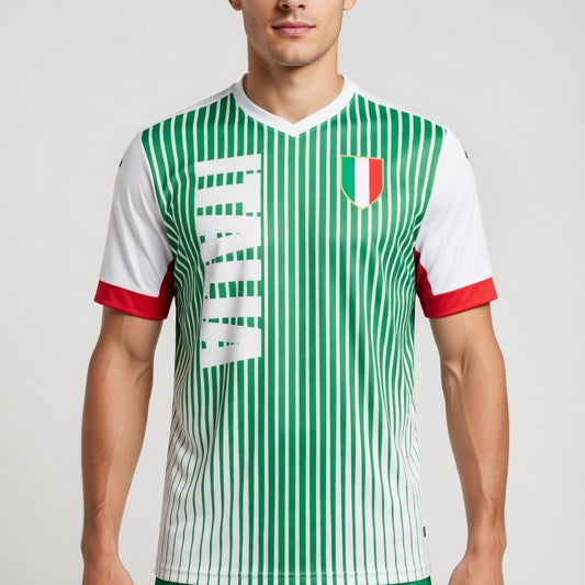 Custom Italy Soccer Jersey – Green White Red Edition – Pro Look – Personalized Name and Number