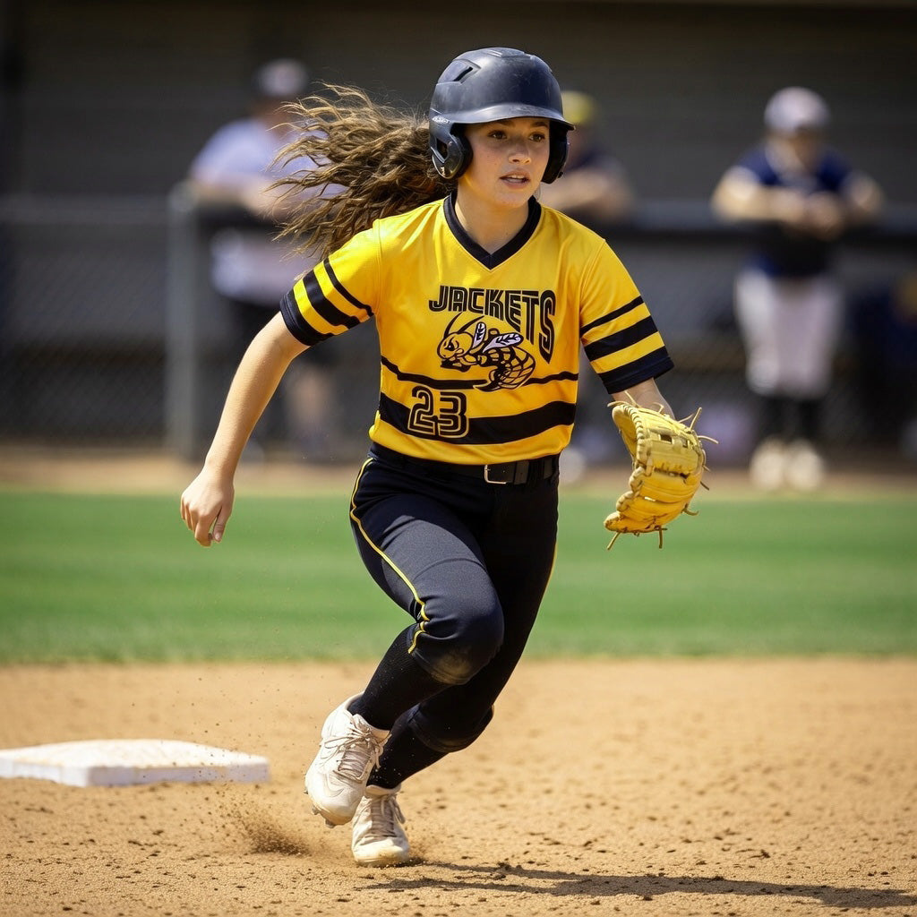 Jackets Color‑Pop Baseball Jersey – Yellow / Black / White – Custom Team Options