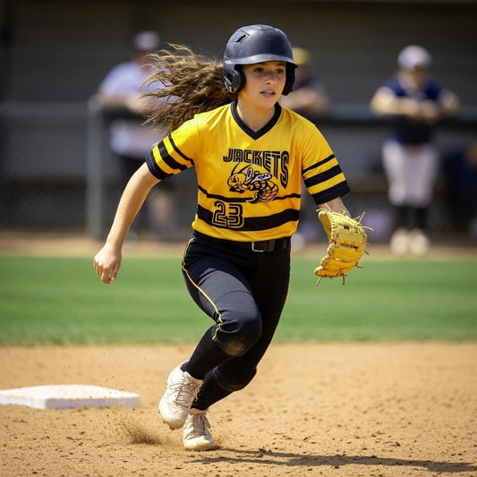Jackets Color‑Pop Baseball Jersey – Yellow / Black / White – Custom Team Options