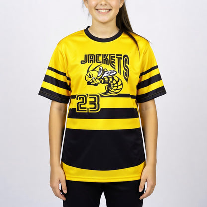 Jackets Color‑Pop Baseball Jersey – Yellow / Black / White – Custom Team Options