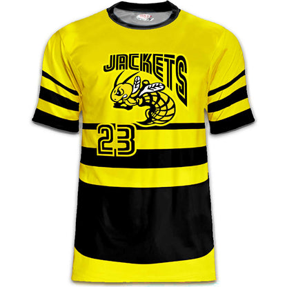 Jackets Color‑Pop Baseball Jersey – Yellow / Black / White – Custom Team Options