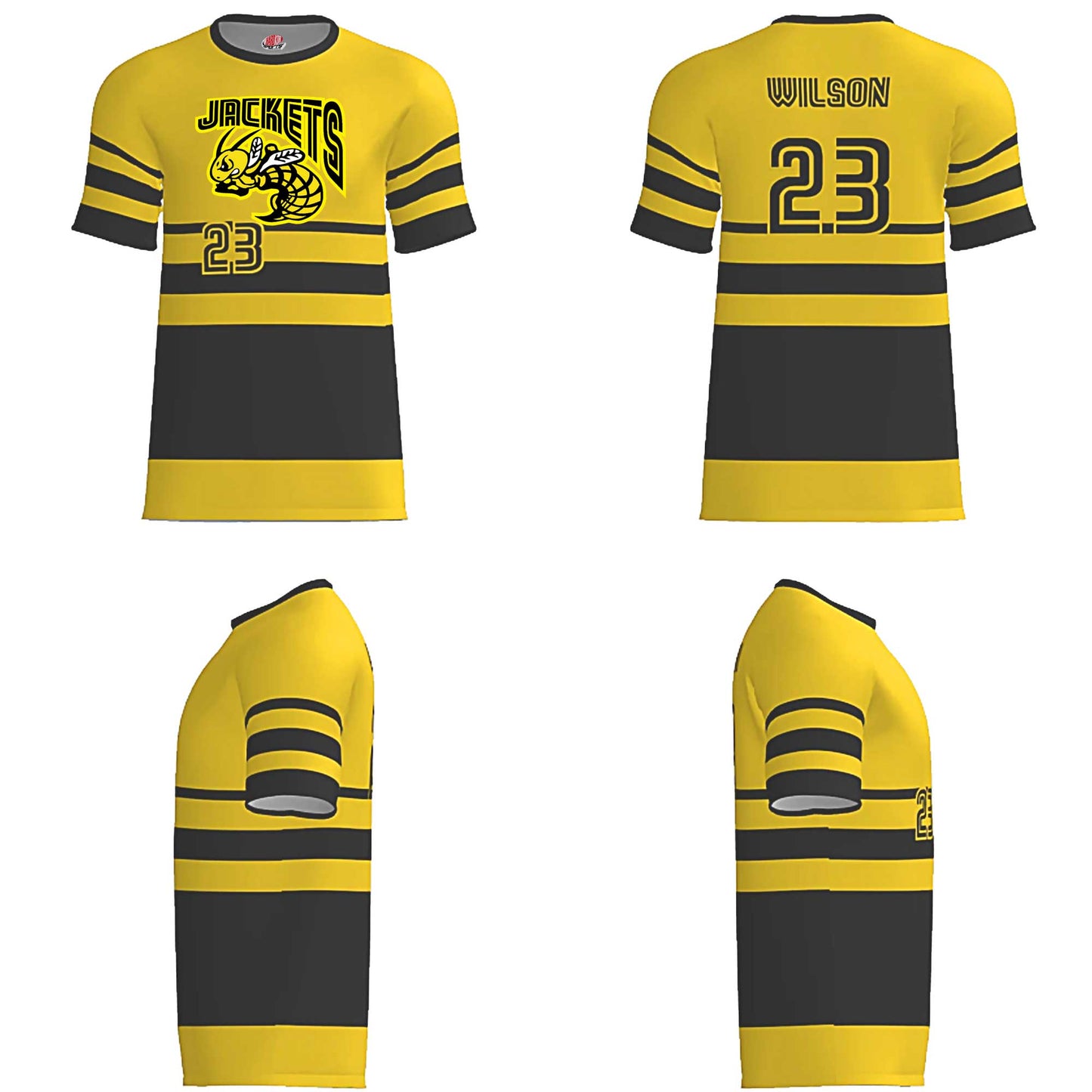 Jackets Color‑Pop Baseball Jersey – Yellow / Black / White – Custom Team Options