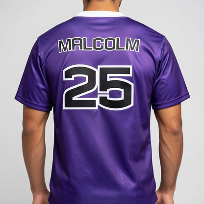 Vipers Wave‑Script Baseball Jersey – Purple / Black / White – Fully Customizable